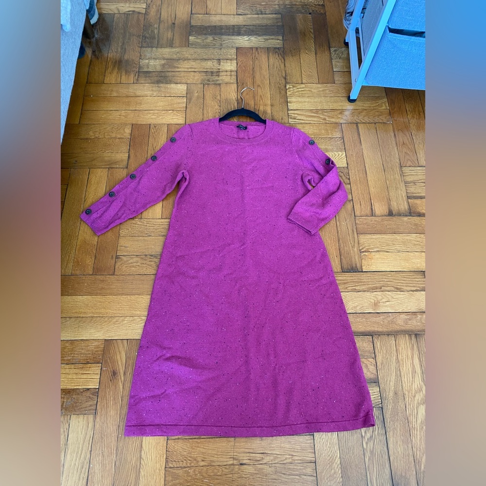 TALBOTS KITTY TWEED SWEATER DRESS BUTTON ACCENT WOMENS SIZE M $149 - Picture 11 of 11